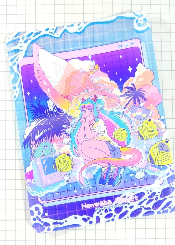 配信5周年記念🌺新ねとちゃんシーサイドクリアうちわ(下敷き)【2025】