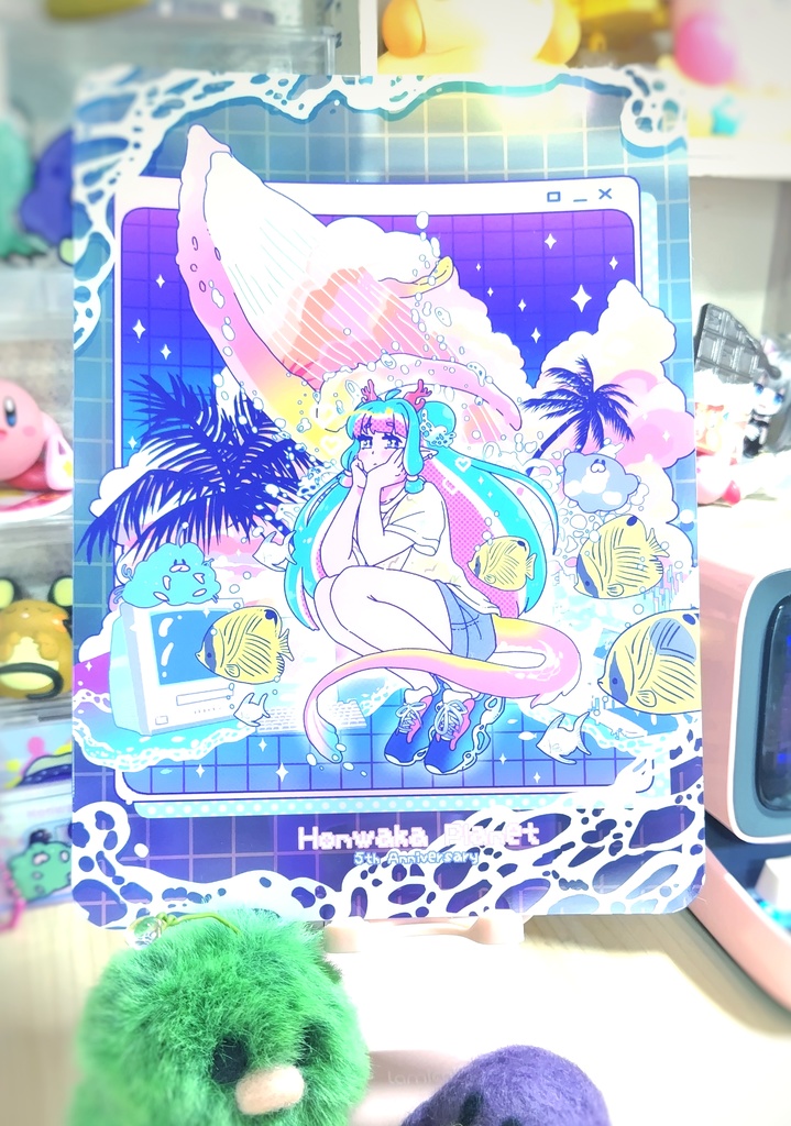 配信5周年記念🌺新ねとちゃんシーサイドクリアうちわ(下敷き)【2025】