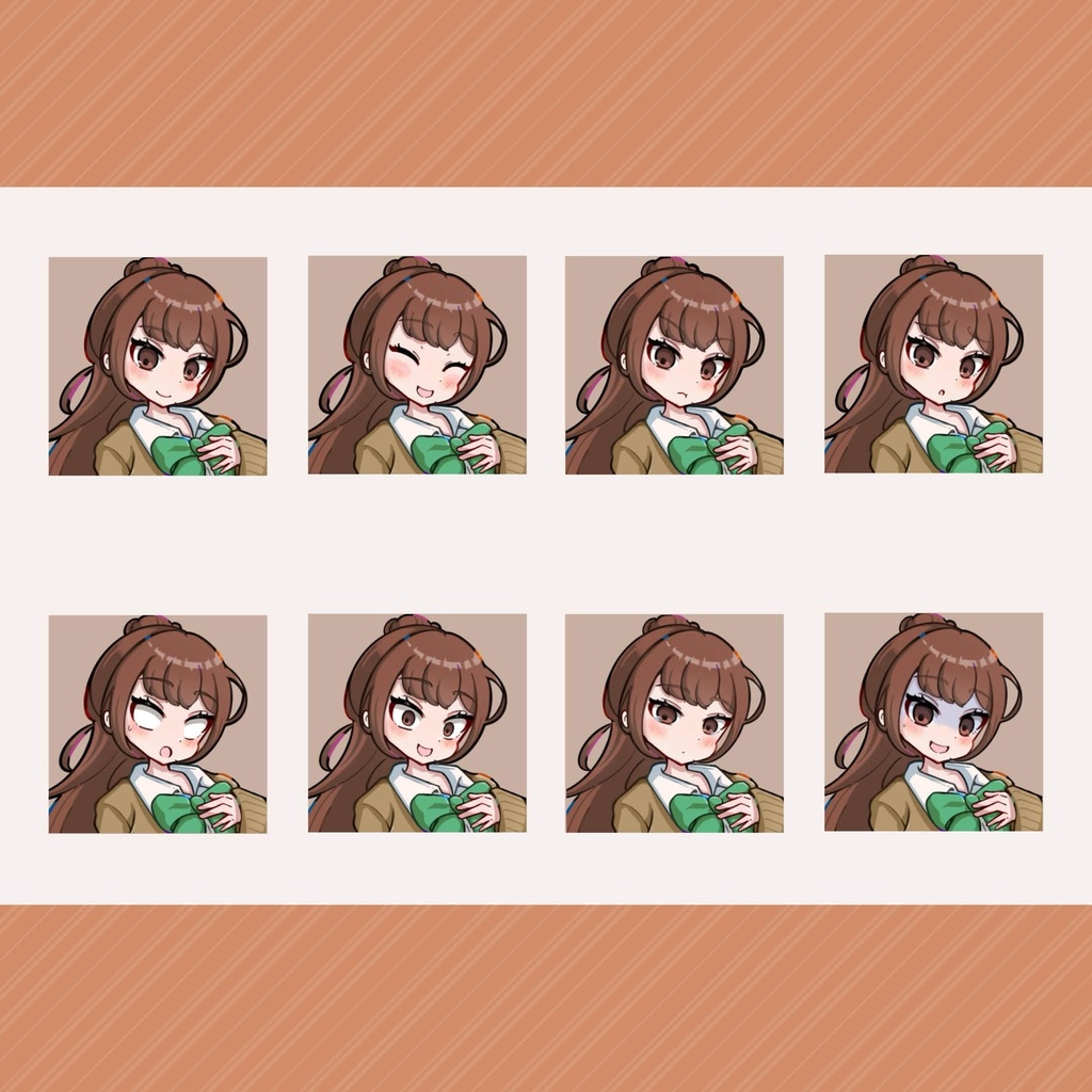 全身立ち絵01_学生_女の子_茶髪