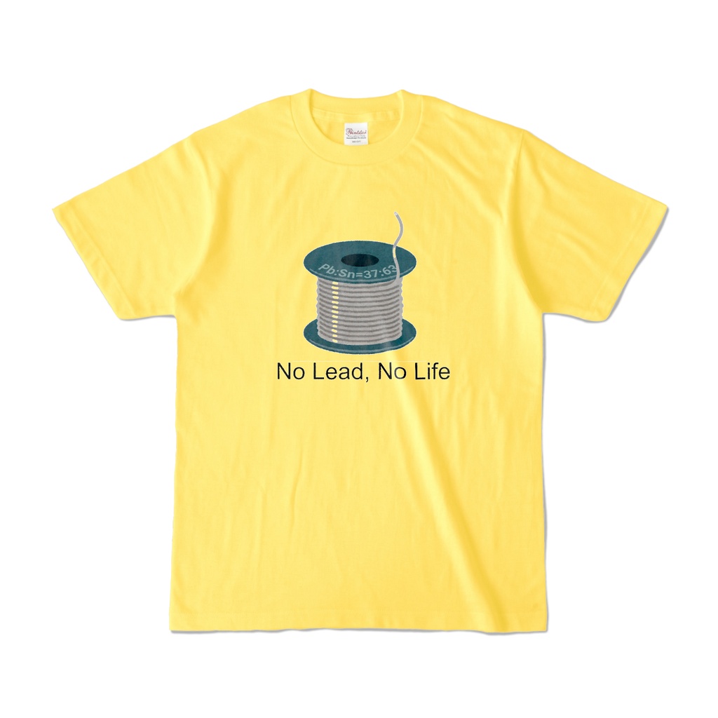 "No Lead, No Life" Tシャツ（改）（黄色）