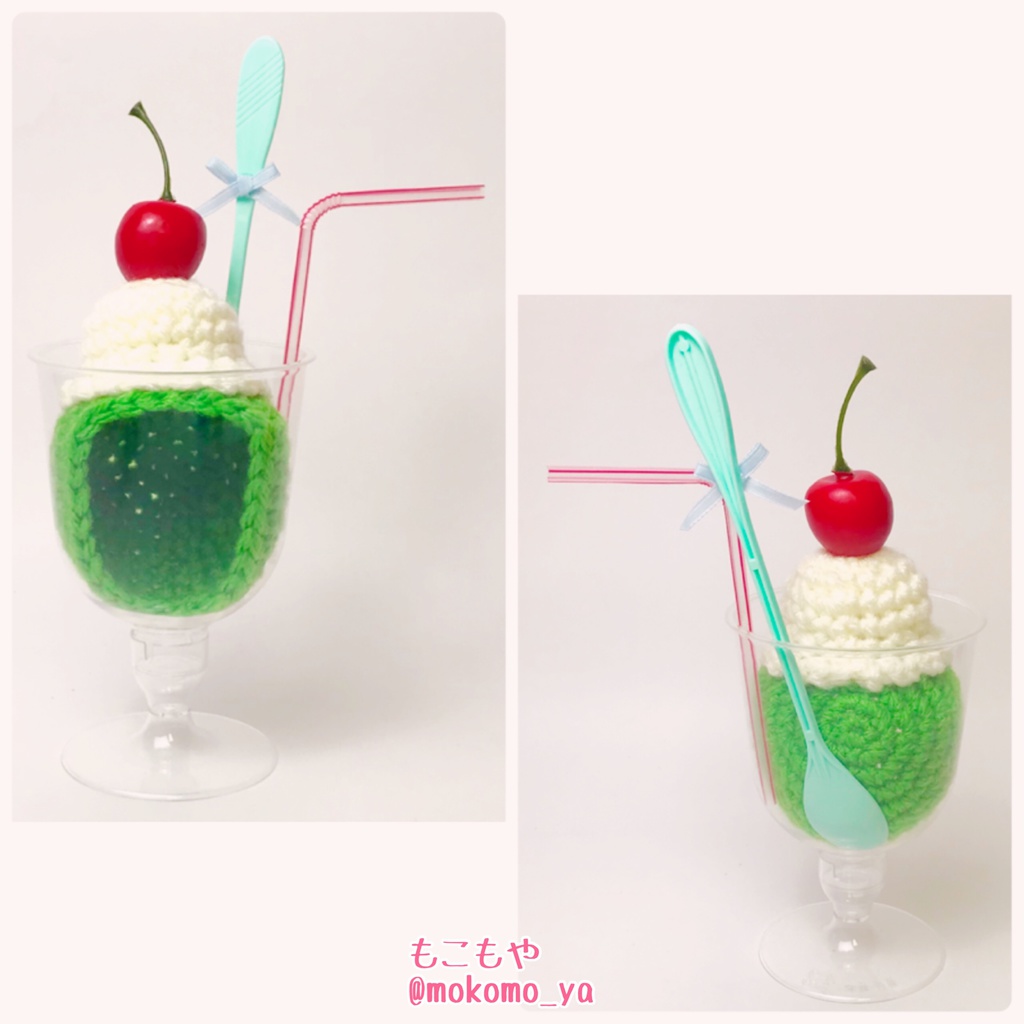 もこもやカフェのクリームソーダ