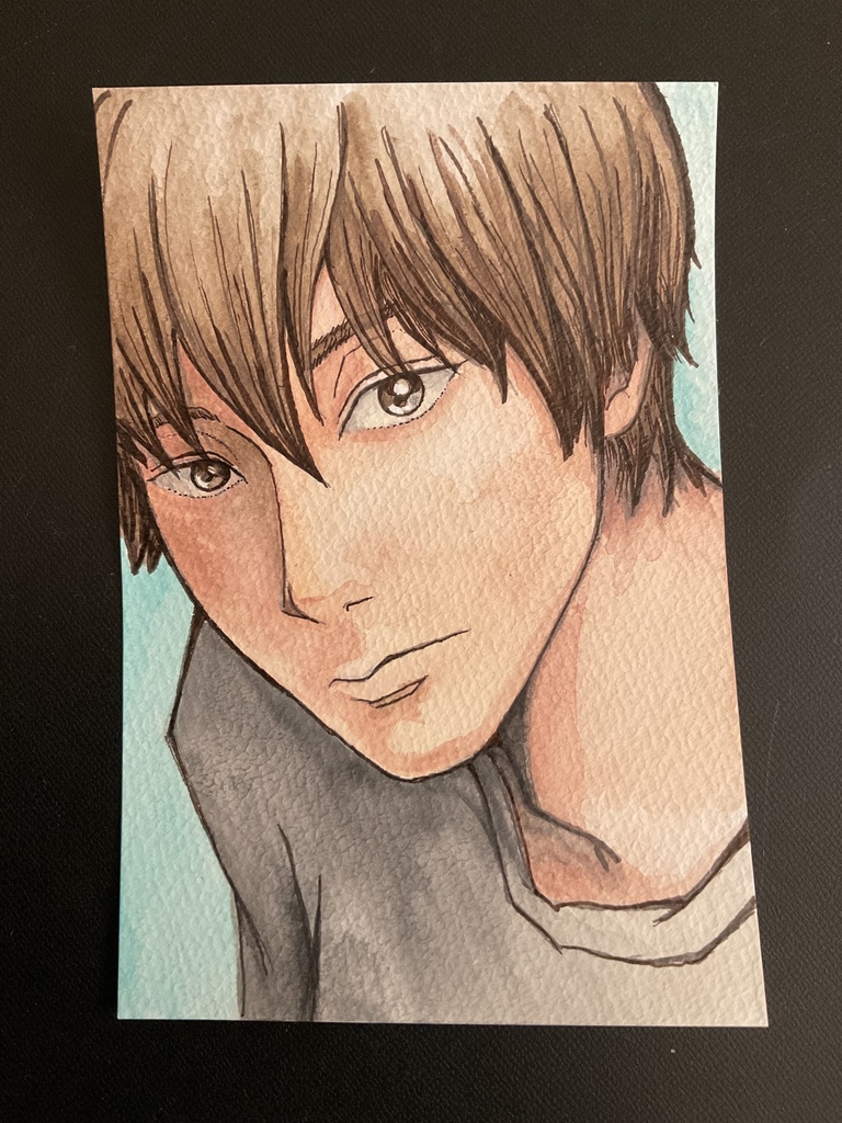 オリジナル創作 男の子 アナログ水彩画 原画 No.001