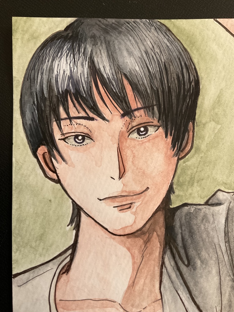 オリジナル創作 男の子 アナログ水彩画 原画 No.003