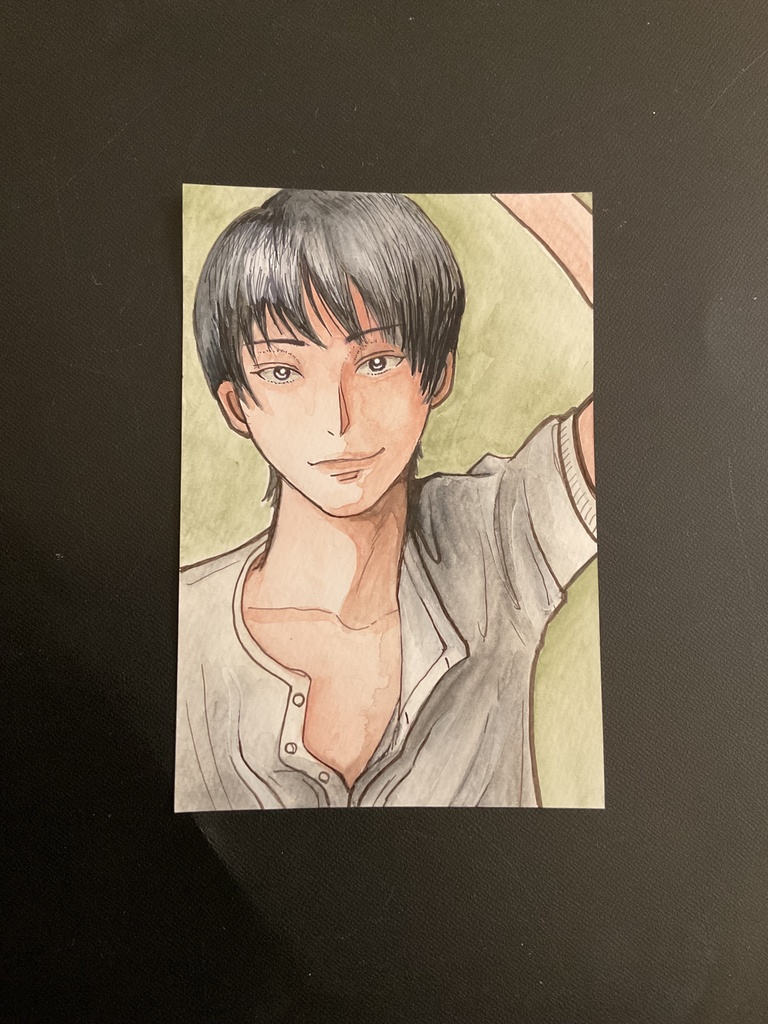 オリジナル創作 男の子 アナログ水彩画 原画 No.003