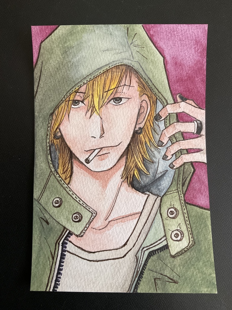 オリジナル創作 男の子 アナログ水彩画 原画 No.002