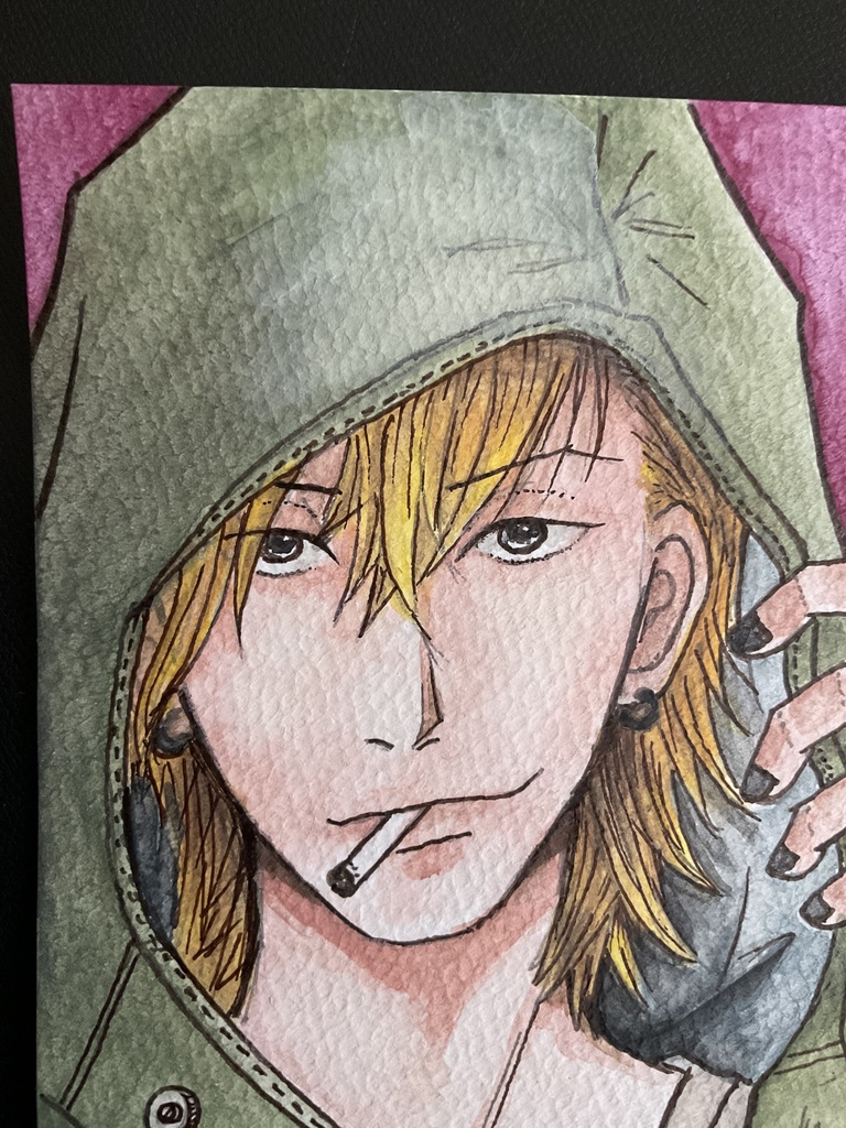 オリジナル創作 男の子 アナログ水彩画 原画 No.002