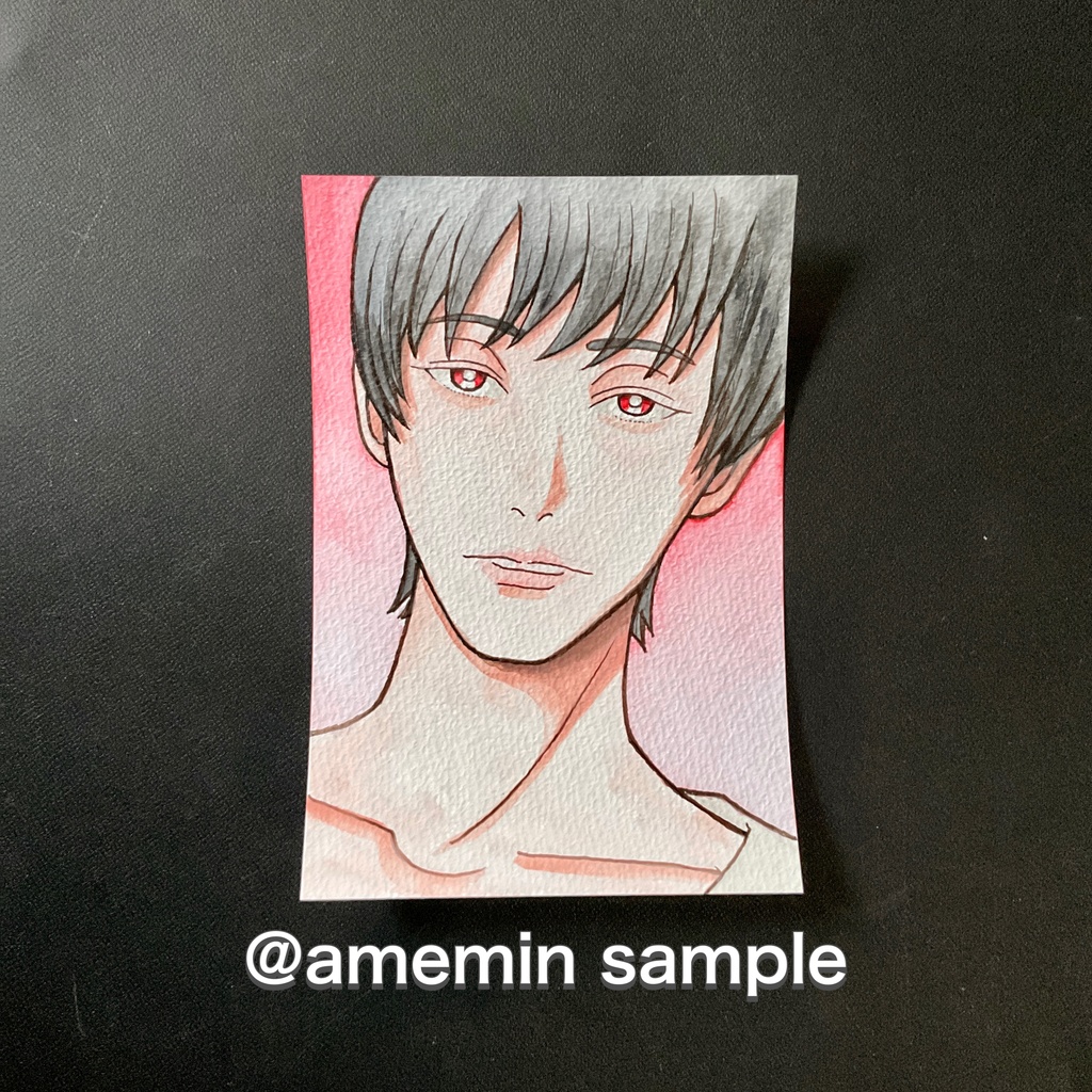 オリジナル創作 男の子 アナログ水彩画 原画 No.004