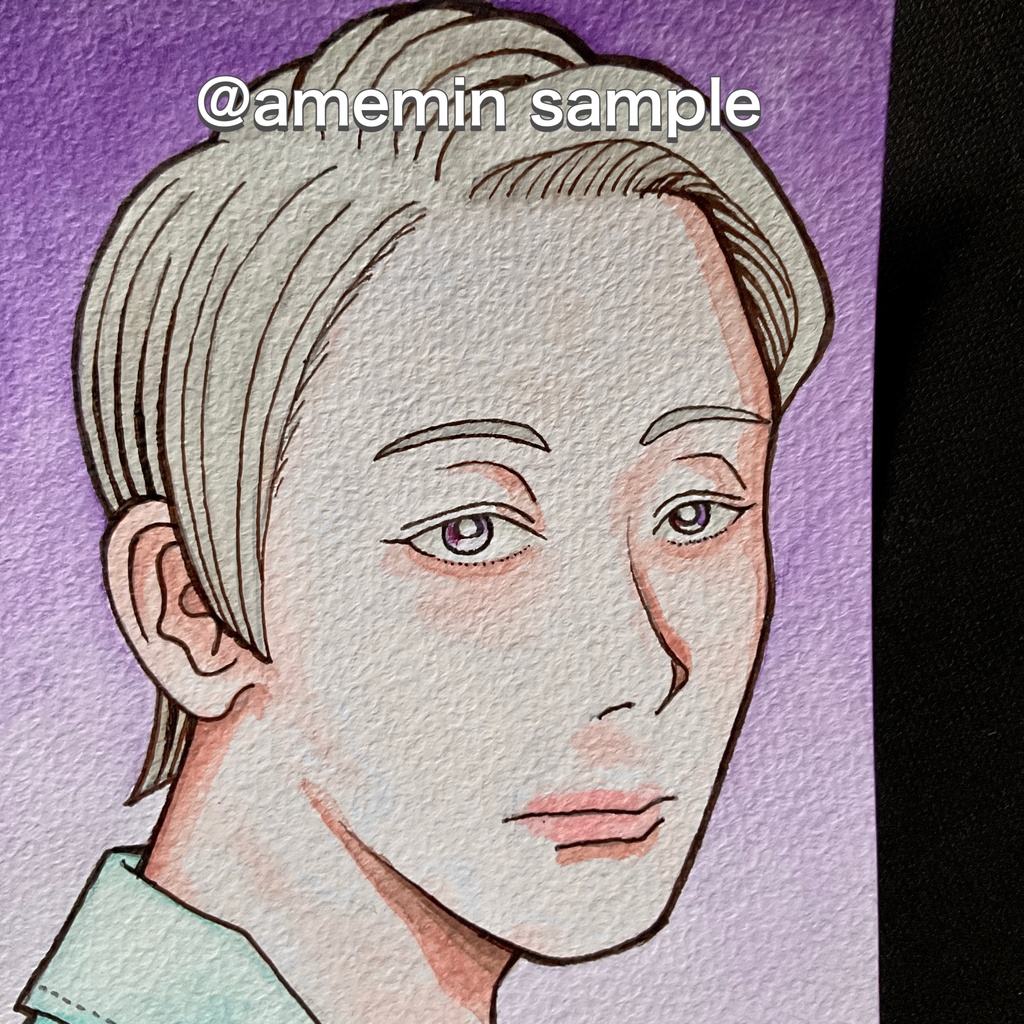 オリジナル創作 男の子 アナログ水彩画 原画 No.005