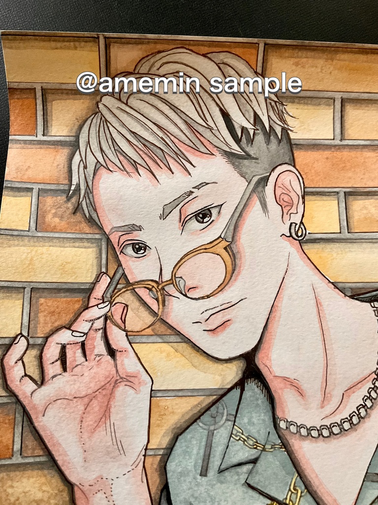 オリジナル創作 男の子 アナログ水彩画 原画 No.006