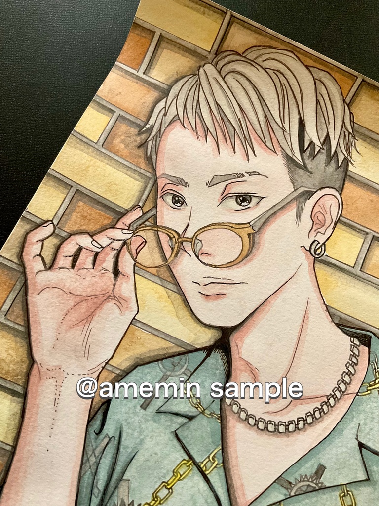 オリジナル創作 男の子 アナログ水彩画 原画 No.006