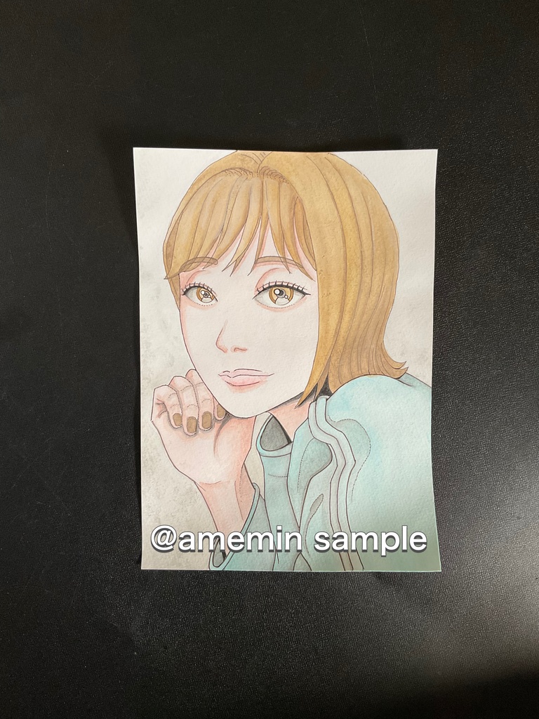 オリジナル創作 女の子 アナログ水彩画 原画 No.002