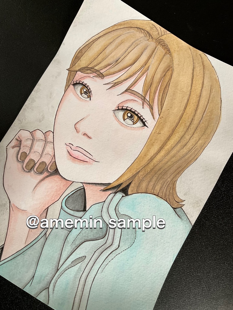 オリジナル創作 女の子 アナログ水彩画 原画 No.002