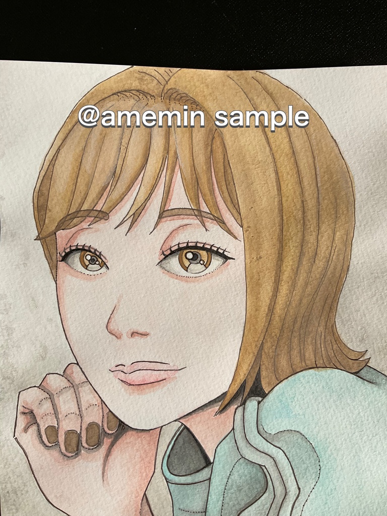 オリジナル創作 女の子 アナログ水彩画 原画 No.002