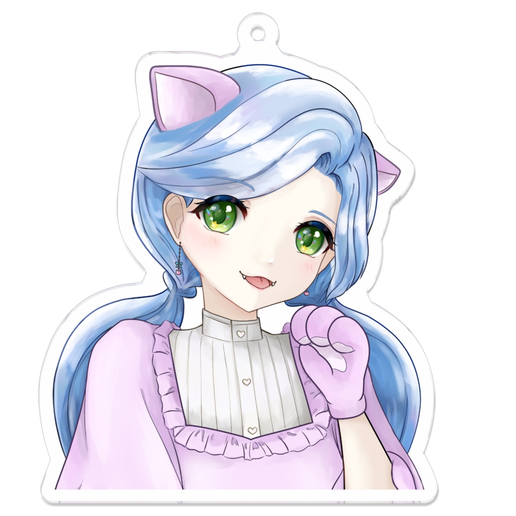 アクリルキーホルダー　ピンク猫