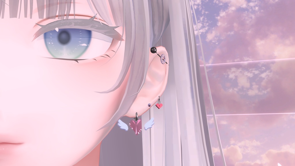 ハートピアスセット VRC想定