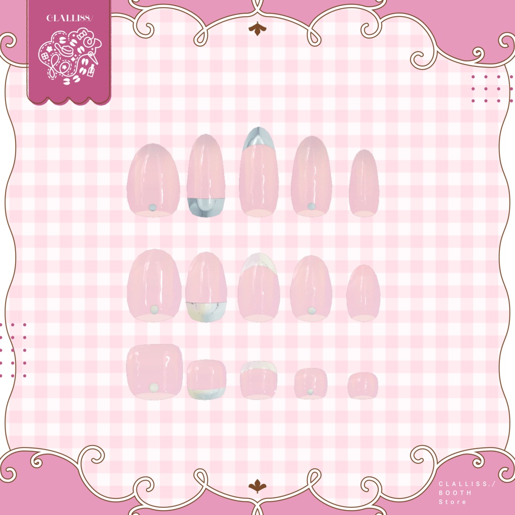 【MDollNail対応】Natural Color Nail【複数アバター対応】