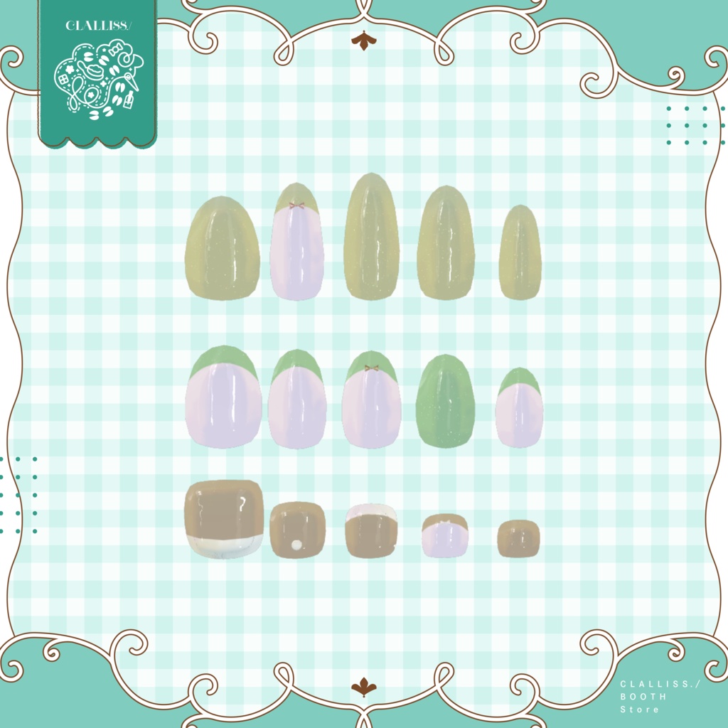 【MDollNail対応】Grayish Color Nail【複数アバター対応】