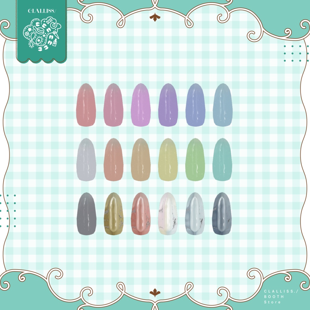 【MDollNail対応】Grayish Color Nail【複数アバター対応】