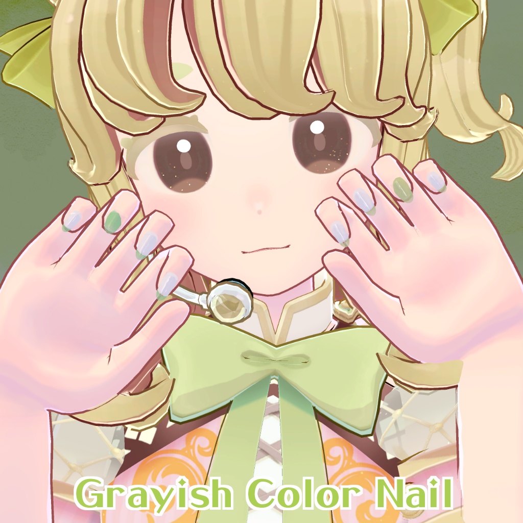 【MDollNail対応】Grayish Color Nail【複数アバター対応】