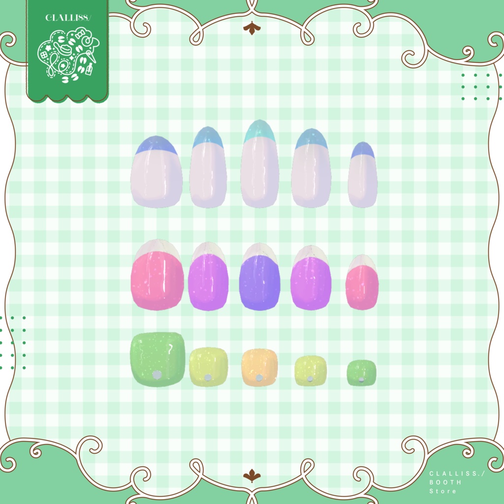 【MDollNail対応】Juicy Color Nail【複数アバター対応】