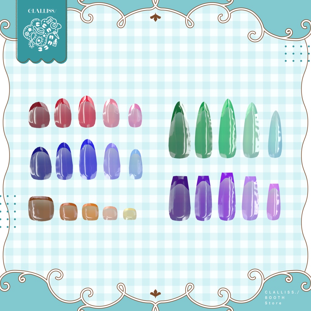 【MDollNail対応】Simple Color Nail【複数アバター対応】