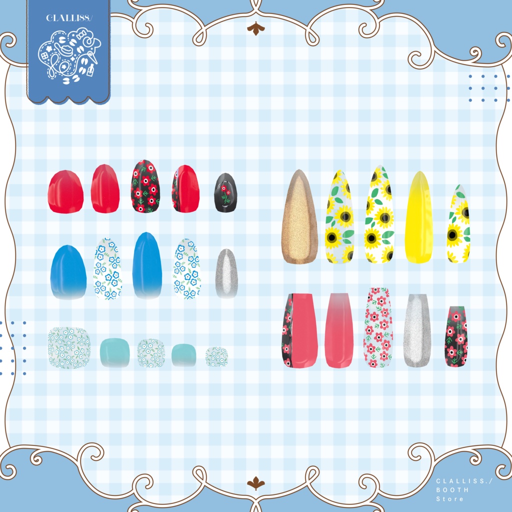 【MDollNail対応】Flower Nail【複数アバター対応】
