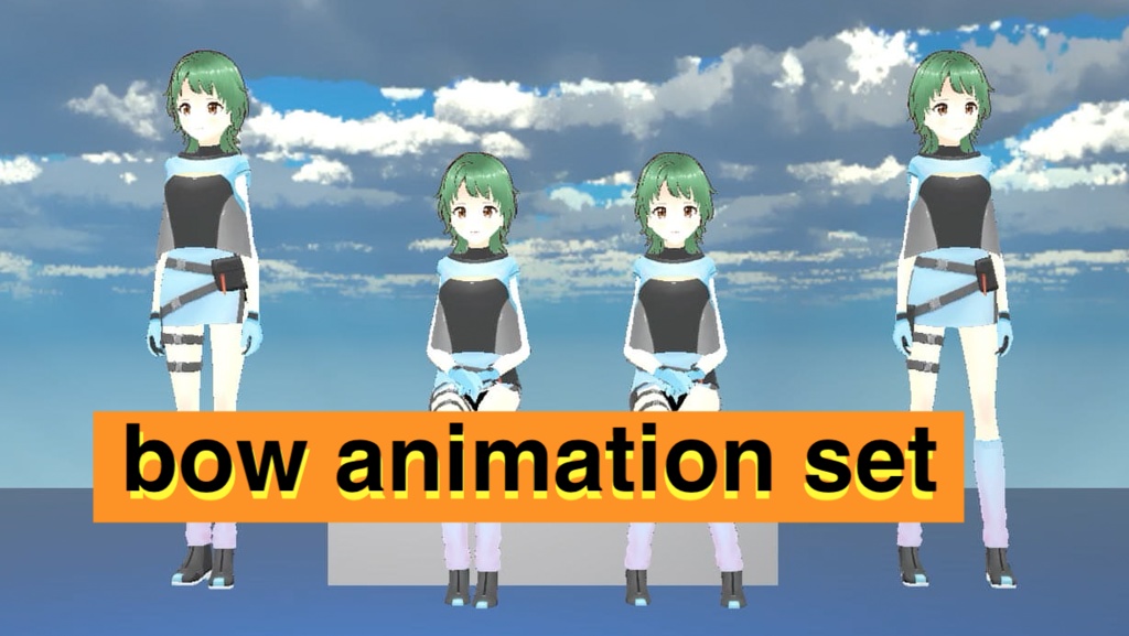 【VRM Animation】bow motion set