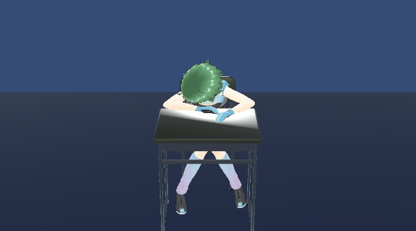 【VRMモデル/机に座って爆睡している】