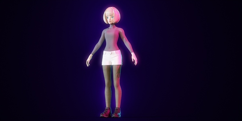Stylized Girl 3D Character – Rigged