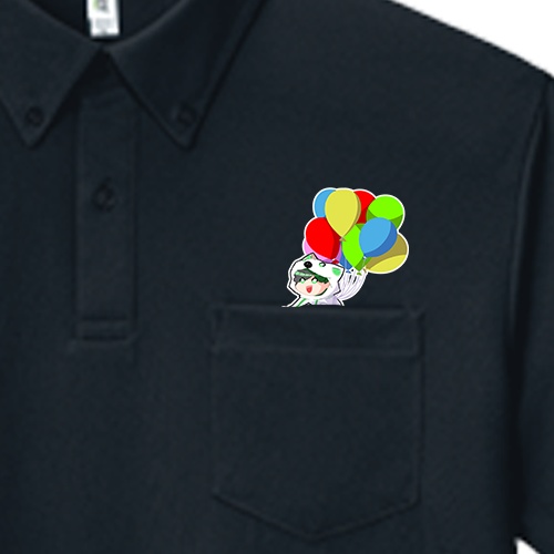 【のぞ犬】ワンポイントポロシャツ