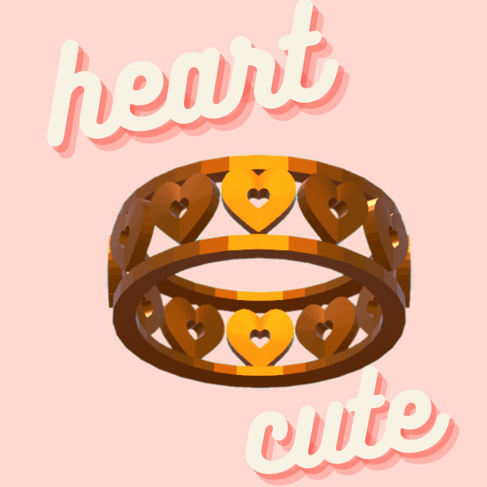 【3Dモデル】ハートの指輪