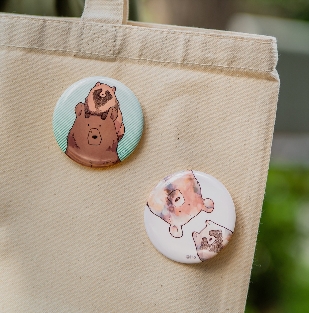 【受注生産】クマたぬ缶バッジ【8/6まで】