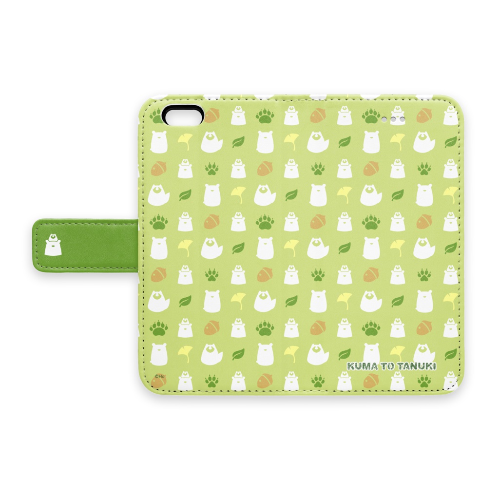 【受注販売】クマたぬ手帳型iPhoneケース【8/6まで】