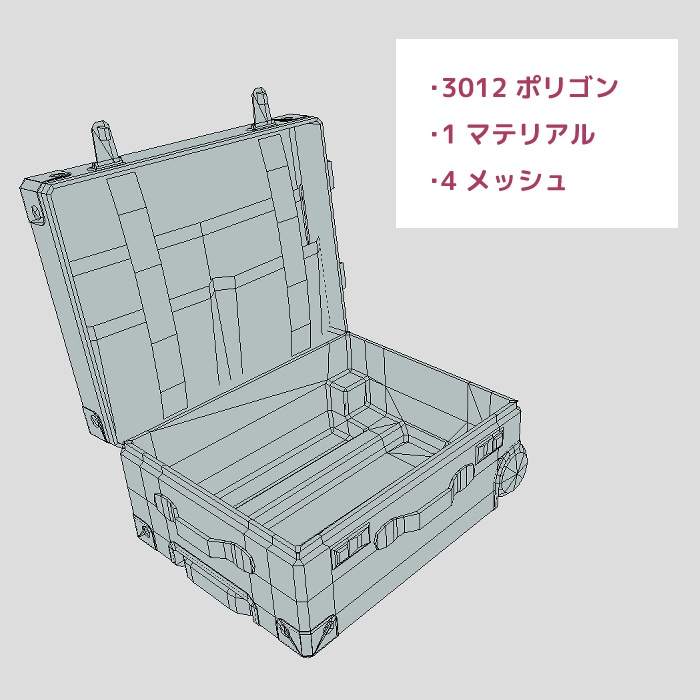 【Fbx】キャリーケース【動く3Dモデル】