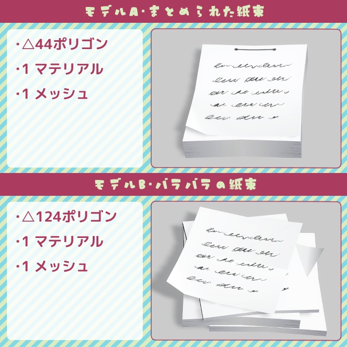 【Fbx】紙束(書類・手紙・メモ帳)