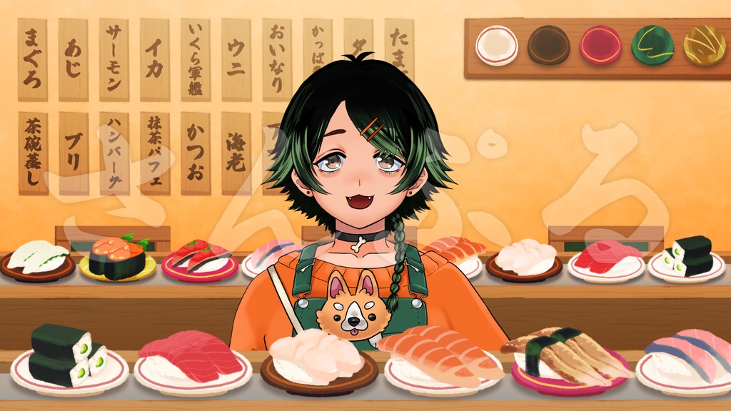 【寿司が流れる】回転寿司配信セット【動画素材】