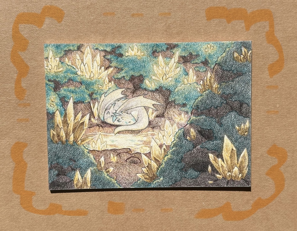 アナログ原画「竜の休憩所」