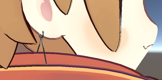 【VRChat】「MetalStickPiercedEarrings」【複数アバター対応】