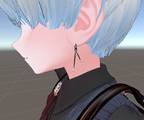 【VRChat】「MetalStickPiercedEarrings」【複数アバター対応】