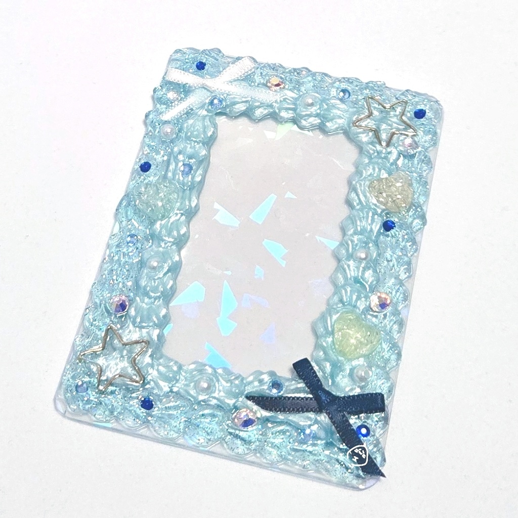 【オリジナル】ホイップデコ　硬質カードケース　水色