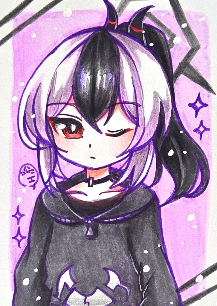 【ブルーアーカイブ】鬼方カヨコ　ミニイラスト原画