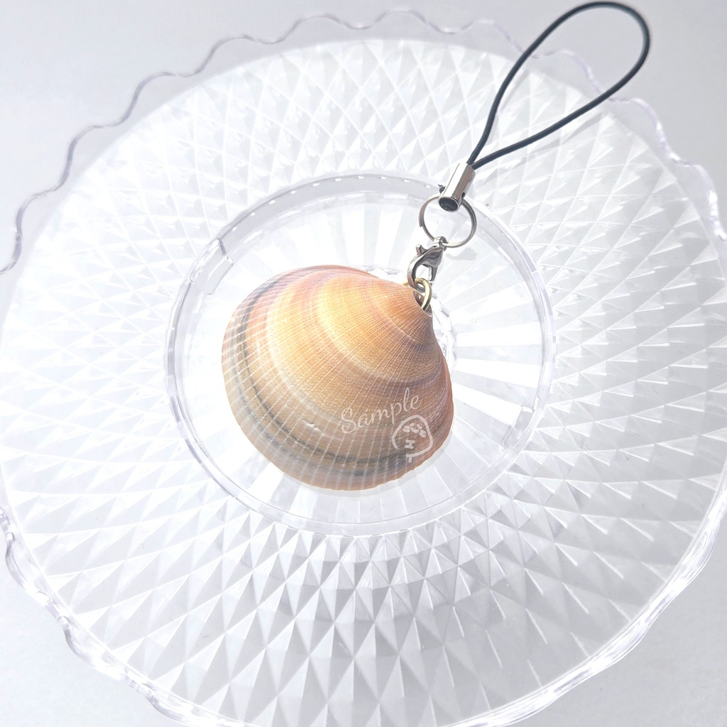 【ハンドメイド】海塗りレジン×貝殻ストラップ