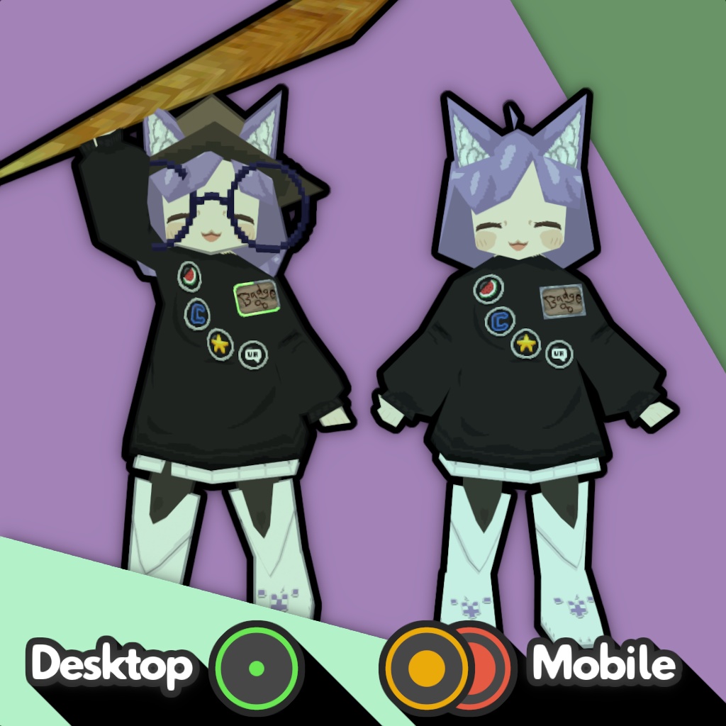 Badge! [Low-poly PC / Mobile Avatar] (v1.1) - cubee - 2/11