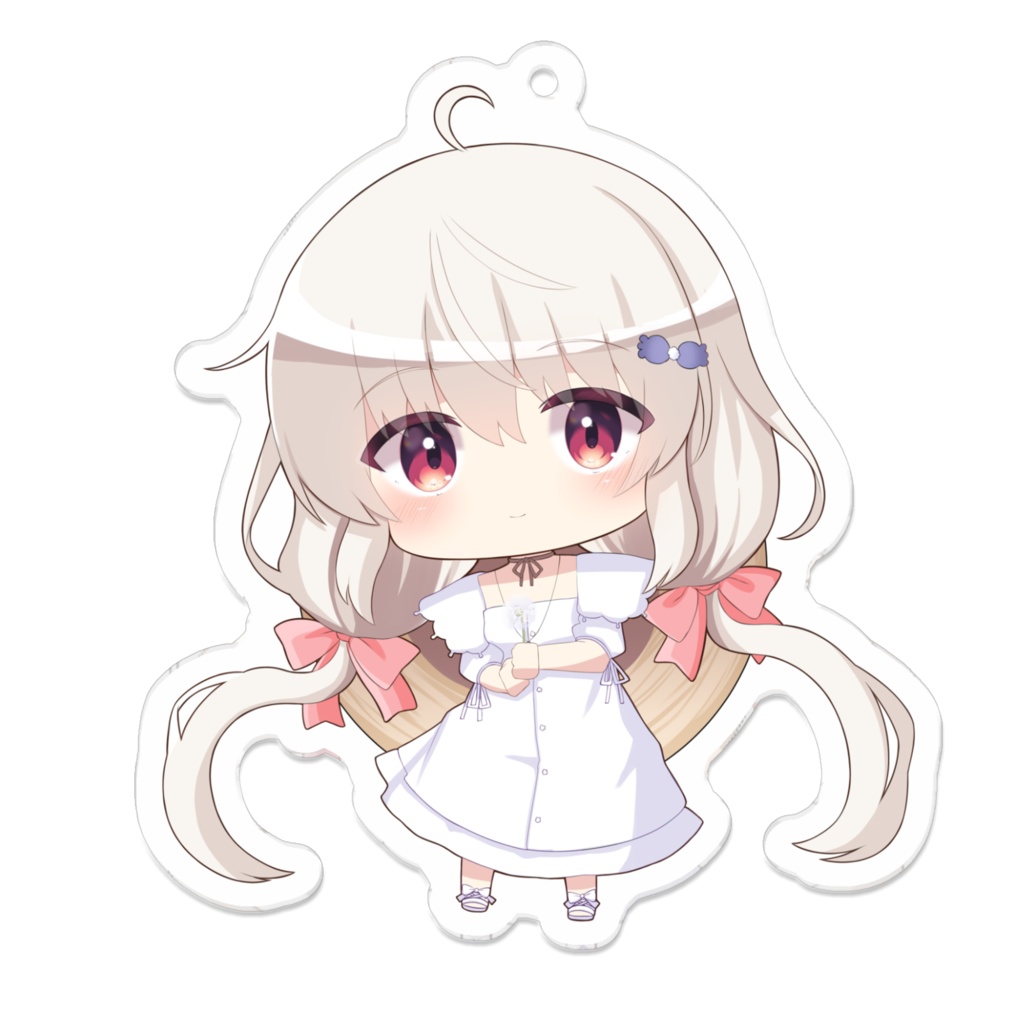 【保健室の先生とシャボン玉中毒の助手】シロのアクリルキーホルダー