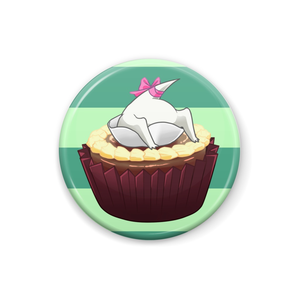 メジェドラ缶バッジカップケーキ
