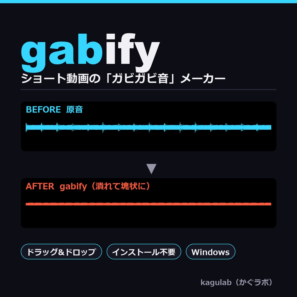 gabify｜ドラッグ&ドロップでショート動画の"ガビガビ音"メーカー【Windows】