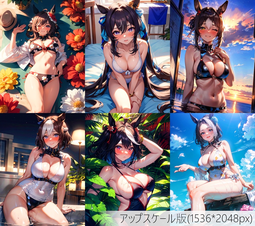 👙買い切り版：水着ウマ娘ランダムパック35 高精細アップスケール版 [ZIPファイル/PNG300枚]