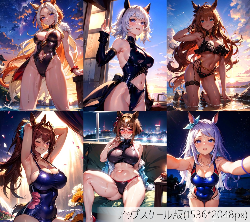 👙買い切り版：水着ウマ娘ランダムパック37 高精細アップスケール版 [ZIPファイル/PNG300枚]