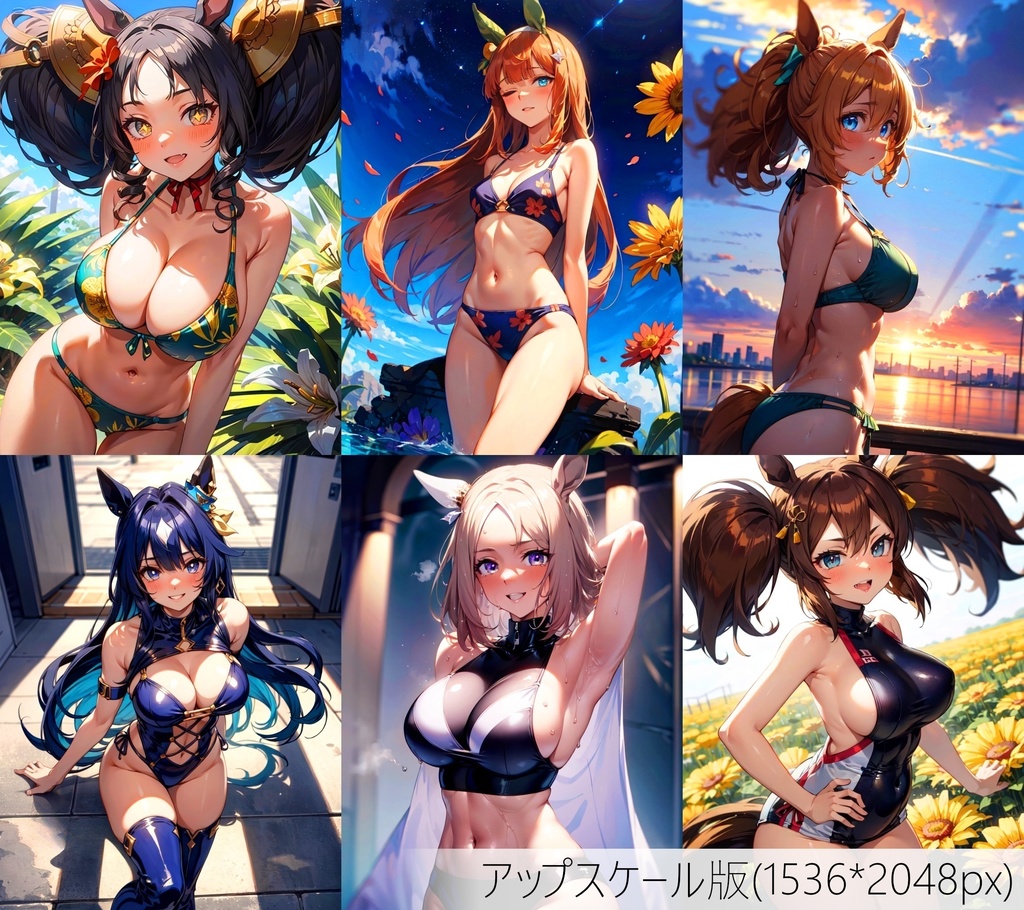 👙買い切り版：水着ウマ娘ランダムパック38 高精細アップスケール版 [ZIPファイル/PNG300枚]