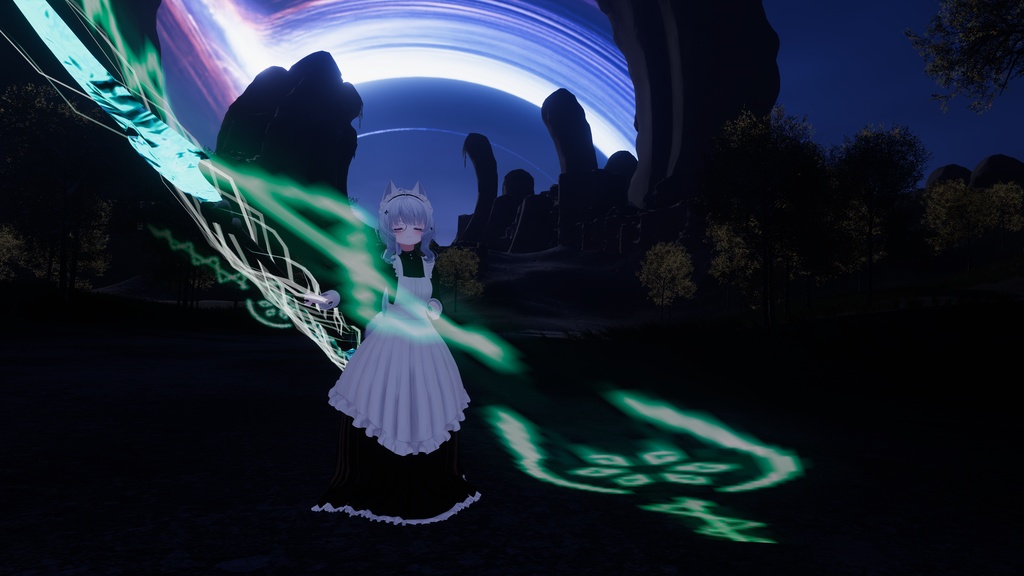 VRchat想定武器 両刃槍【雷夜】